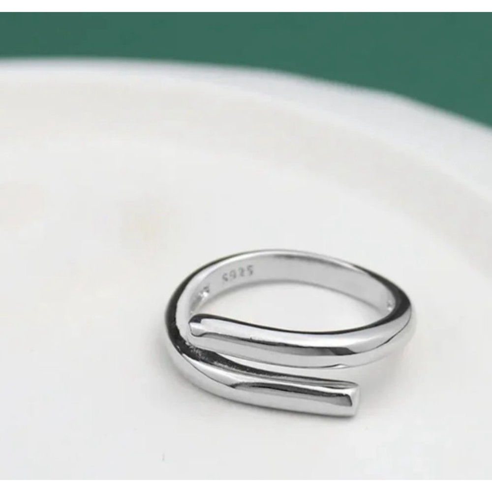 Unisex Solid Wrap 925 Sterling Silver Band Ring, Adjustable‎ - Picture 14 of 15